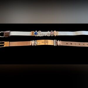 Bracelets & (10 charms), rose gold and silver/brown